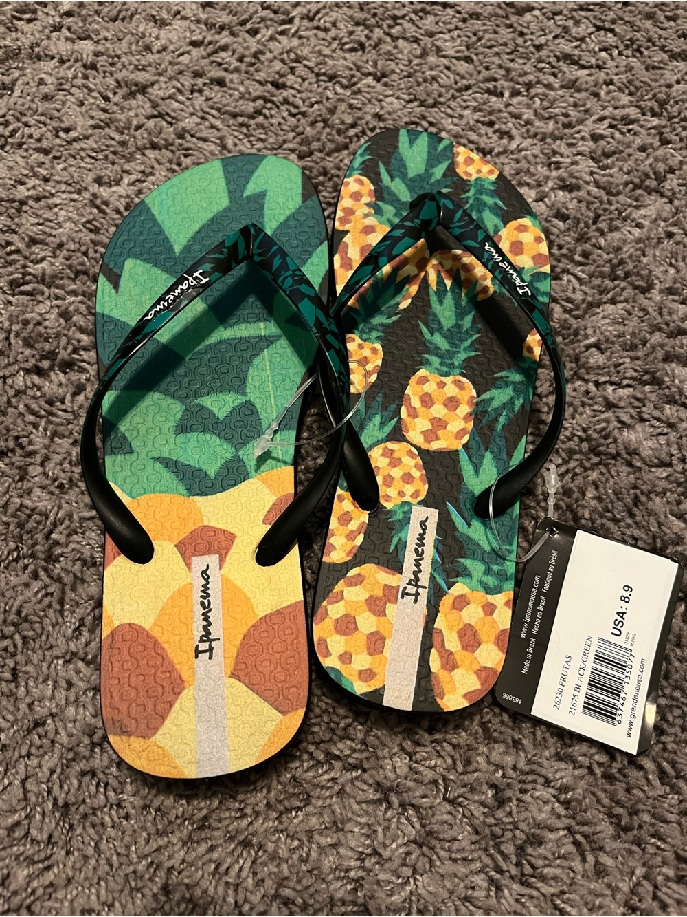 Impanema (Melissa) Pineapple Flip Flops - Size 8/9